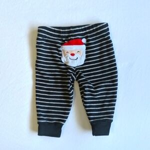 carter's christmas santa striped joggers pants 3 months baby unisex